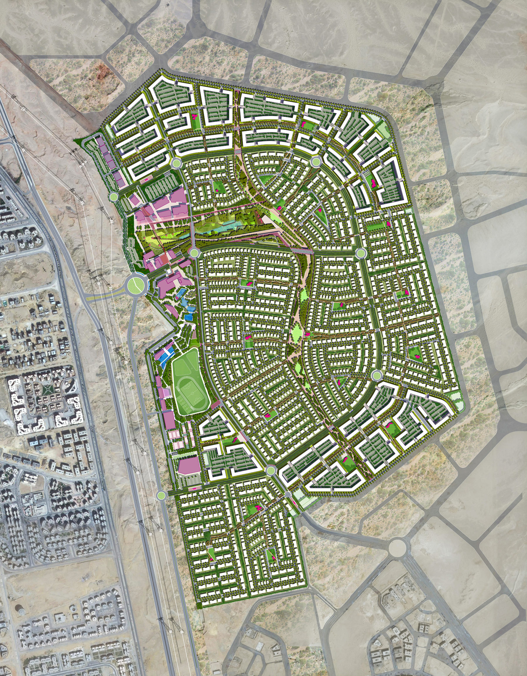 top-down plan view of site area