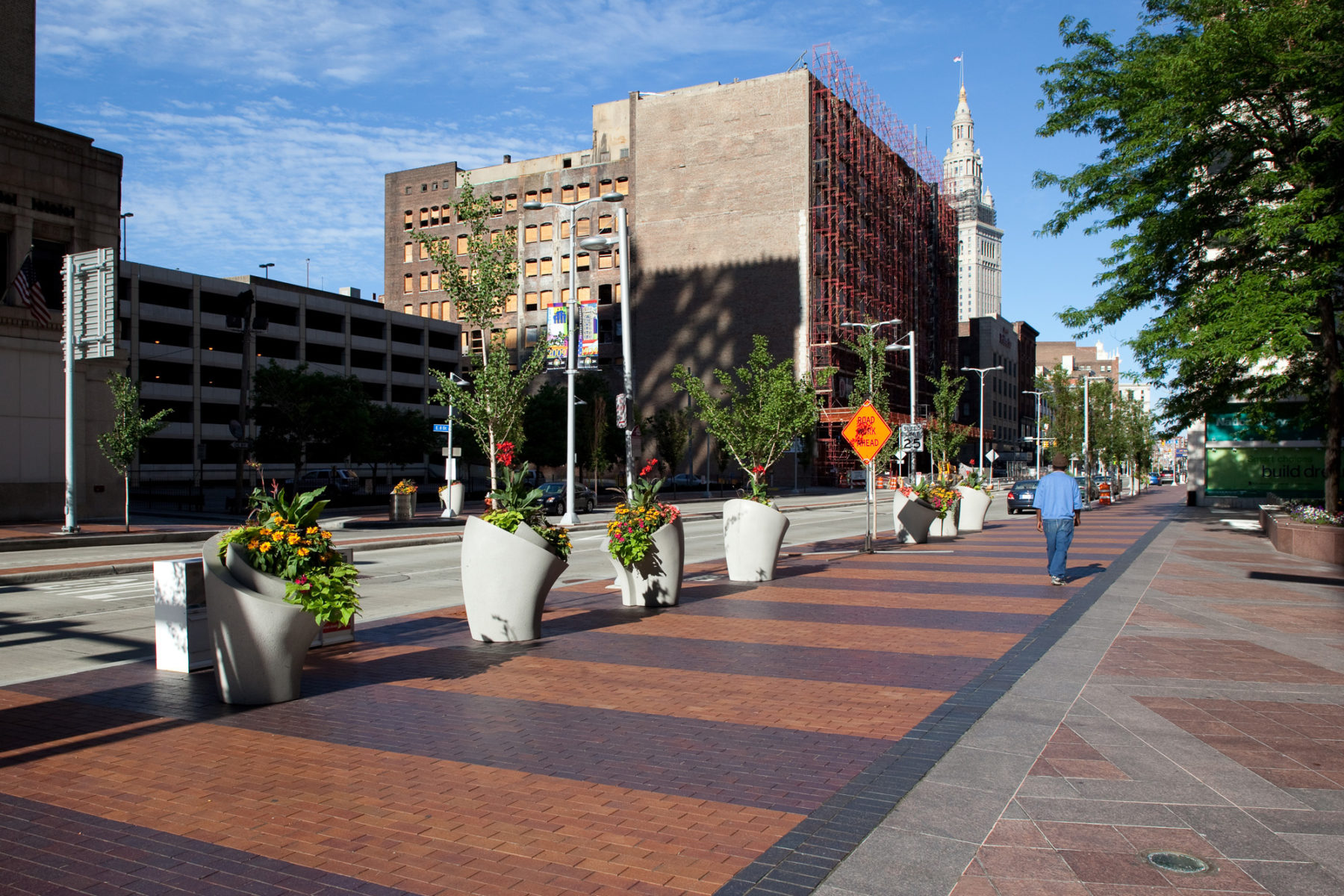 photo showing new paving streetscape
