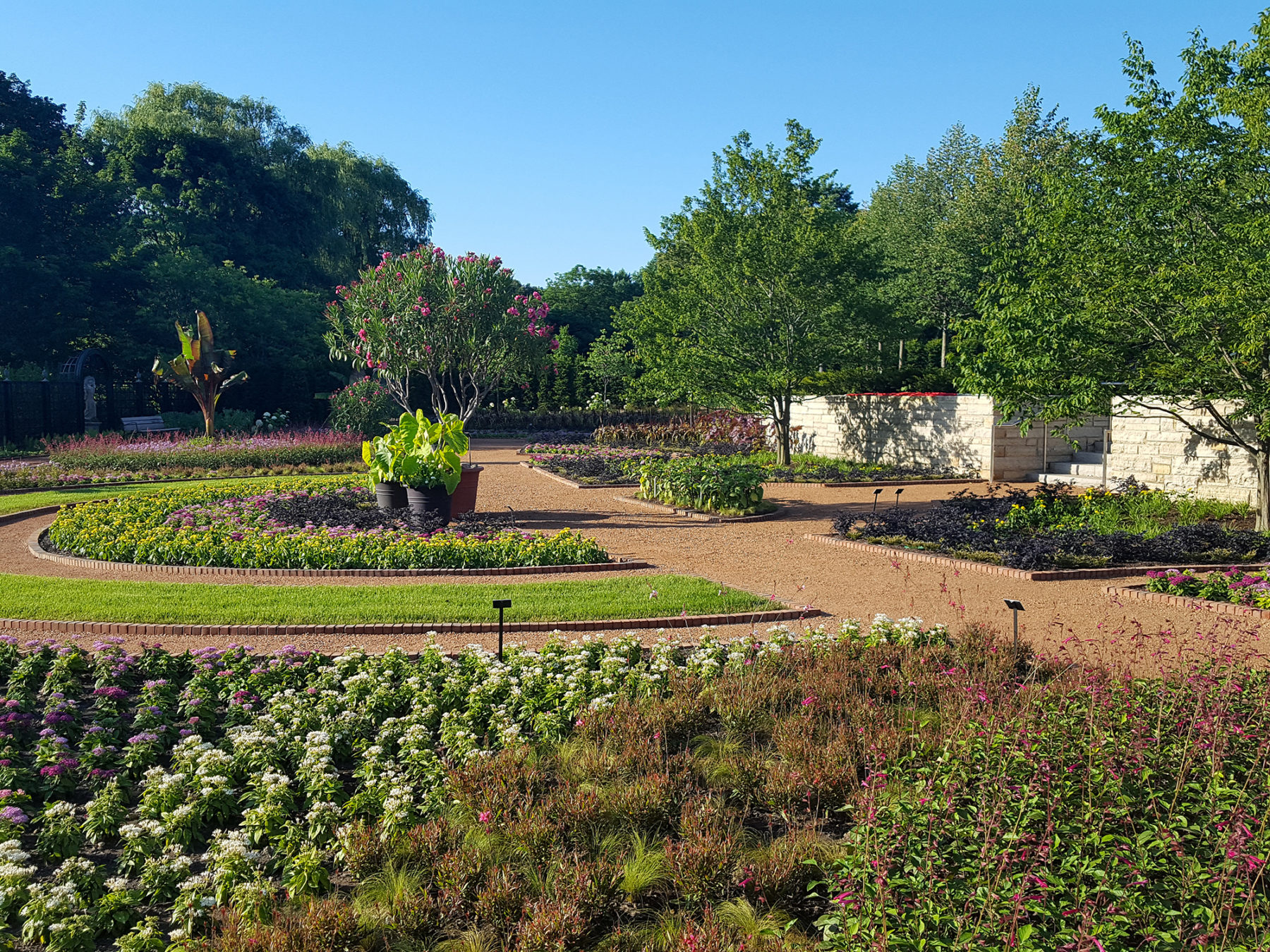 photo of circular paths through a garden