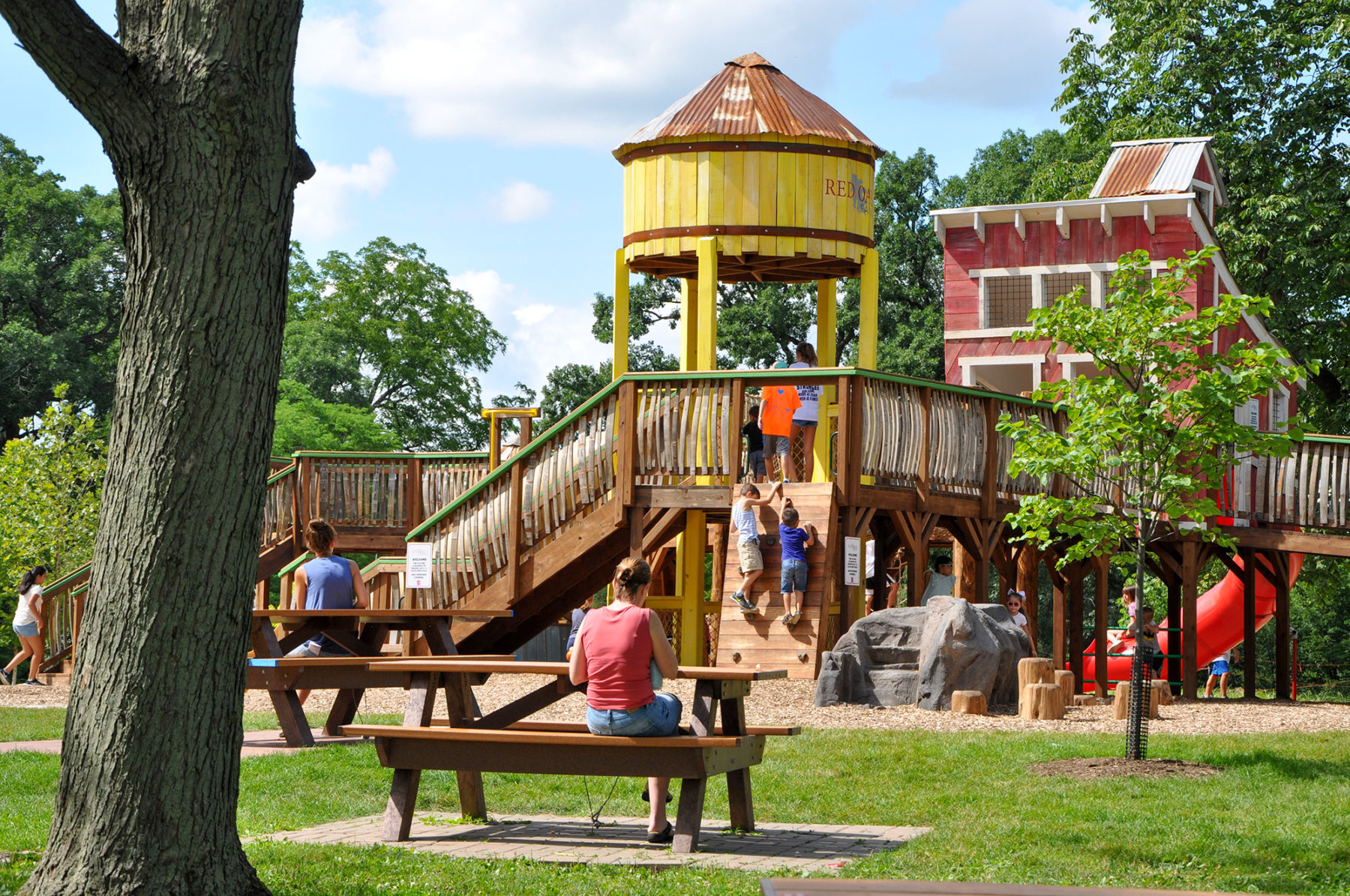 children playing on a playground