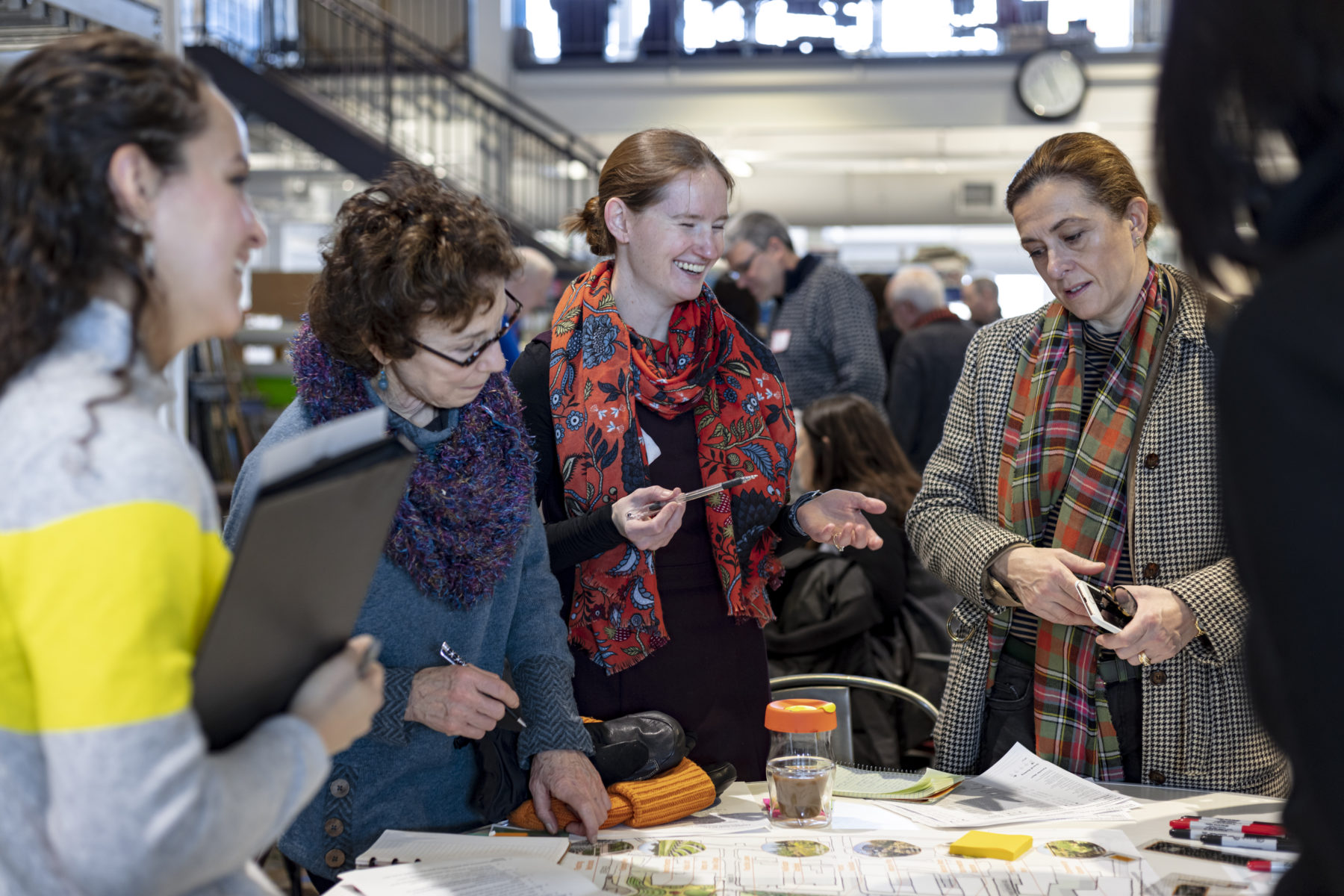 Jill exchanges with group during public engagement