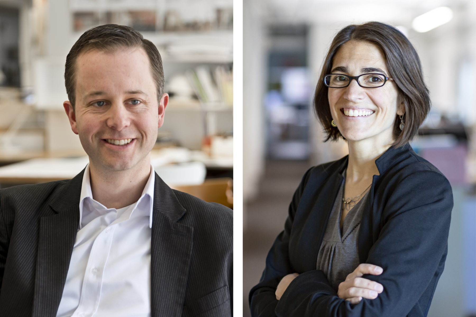 An image of two headshots together - Victor Vizgaitis on the left and Kate Tooke on the right