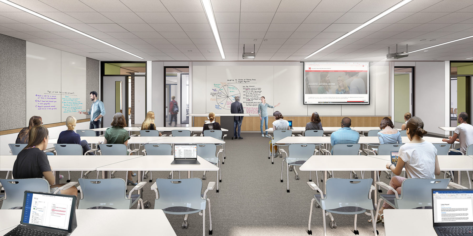 interior large classroom rendering