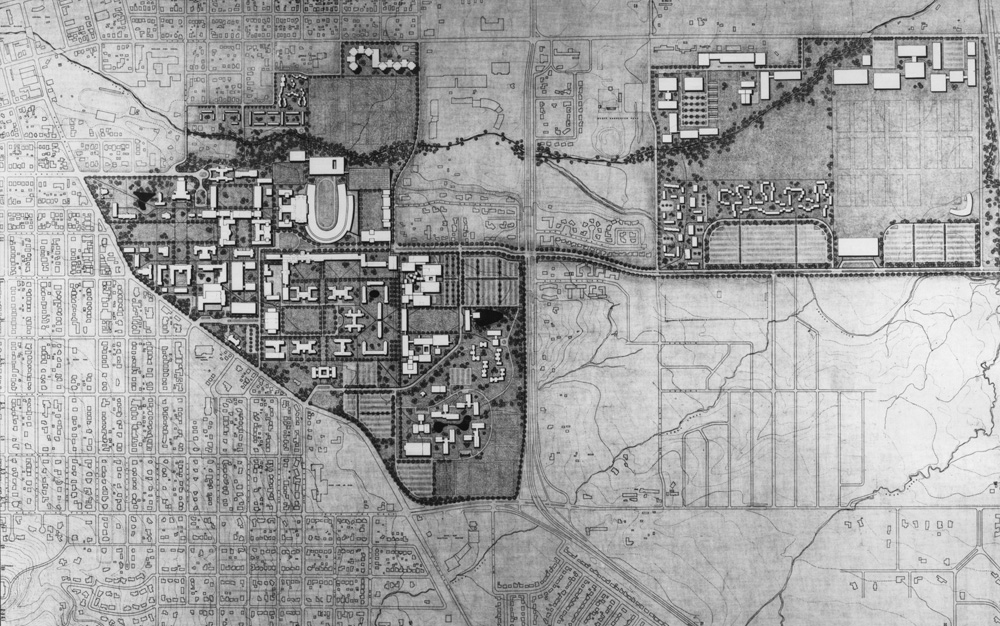 Black and white plan of CU Boulder
