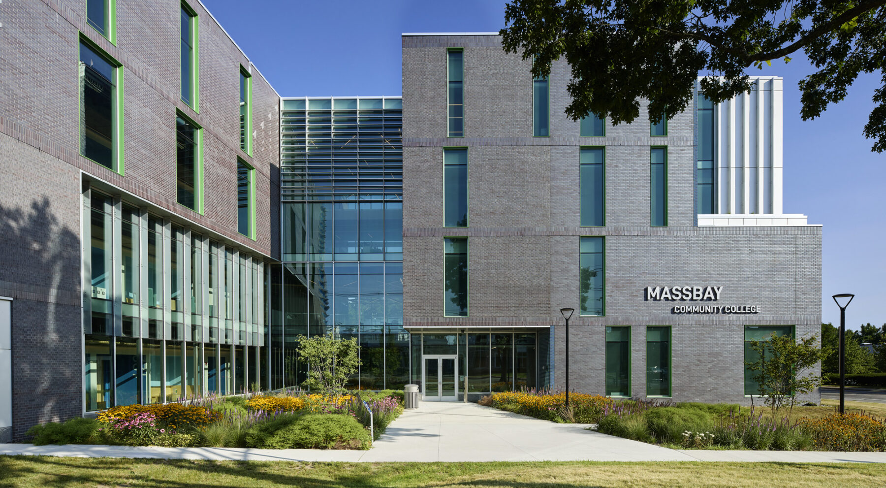 exterior facade of new building at MassBay Community College