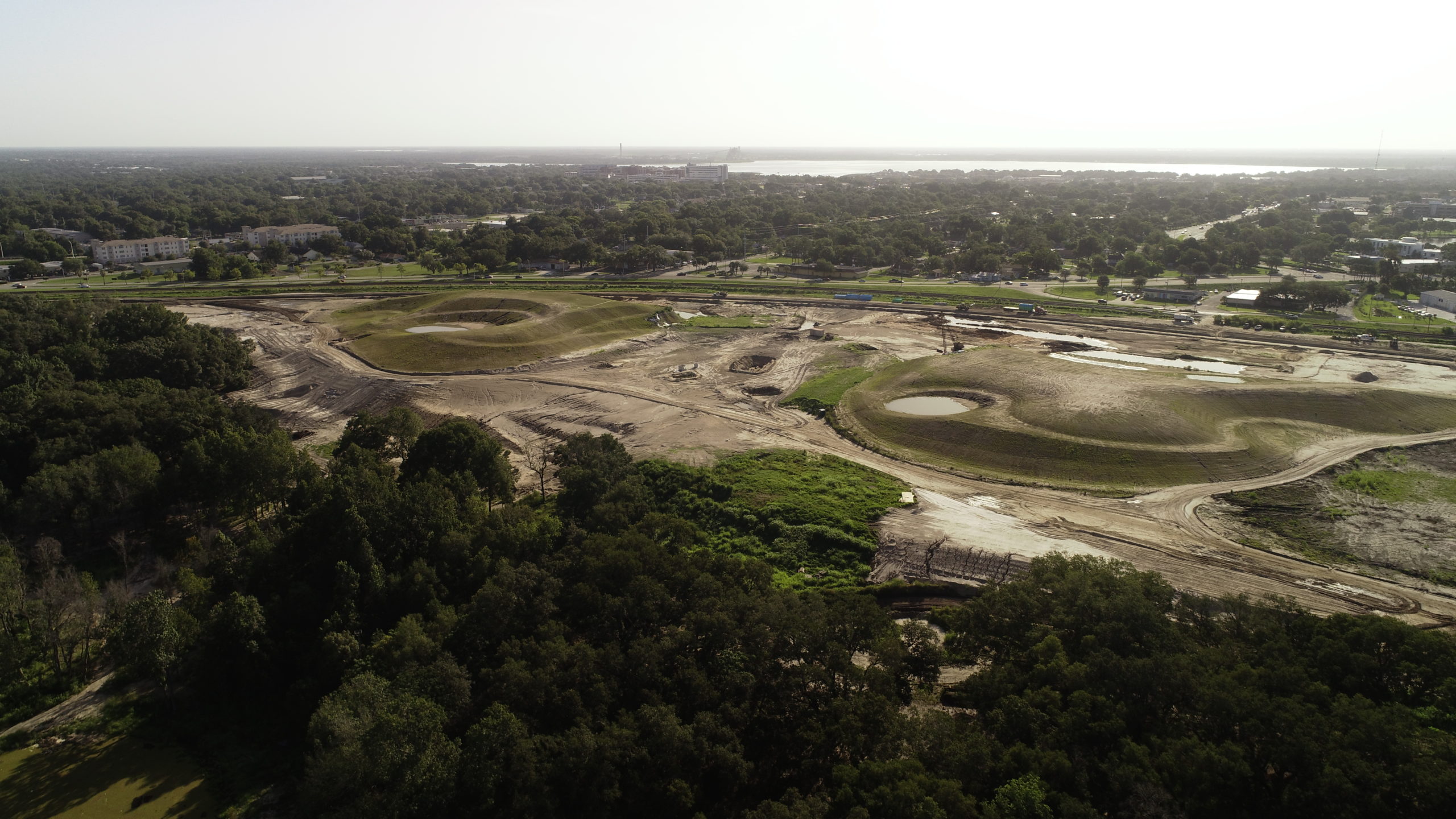 an aerial photo of construction site