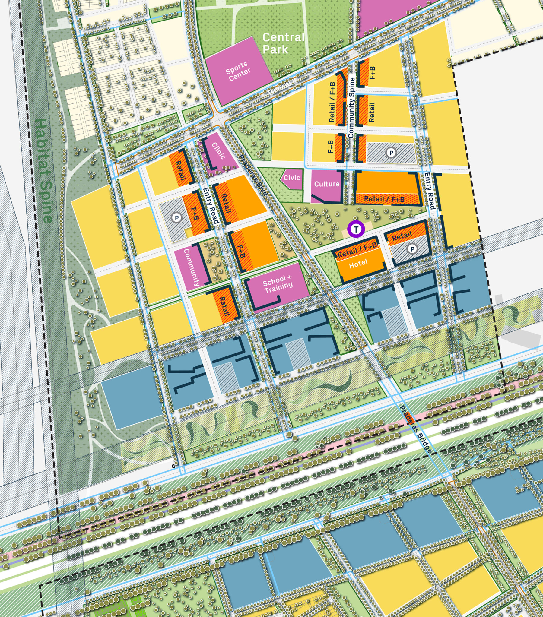 plan view diagram of central district