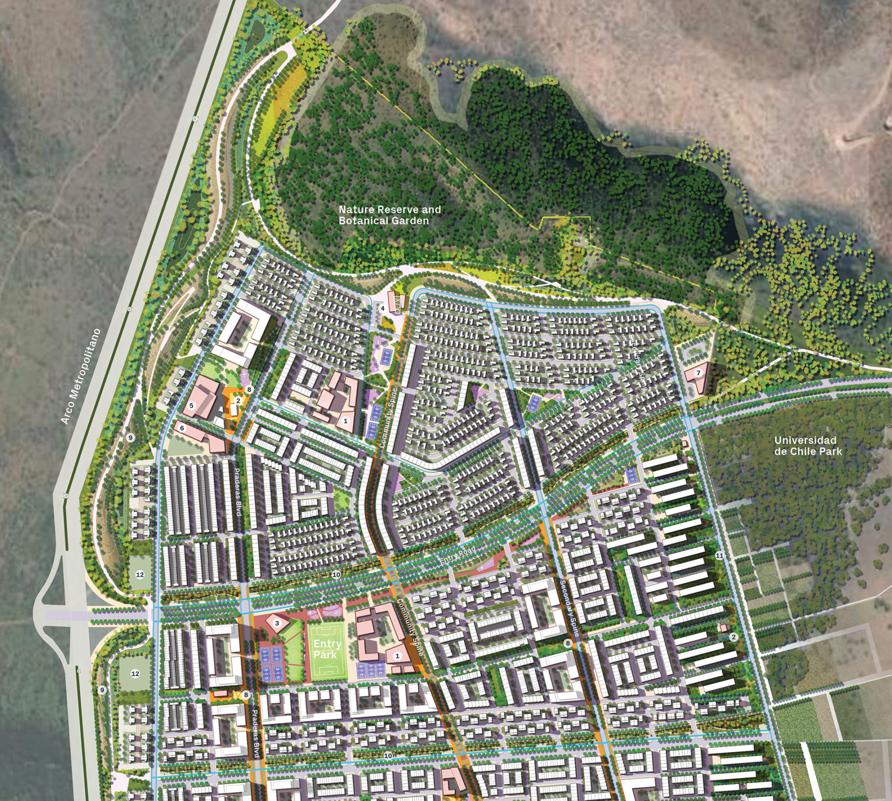 plan view of neighborhood district