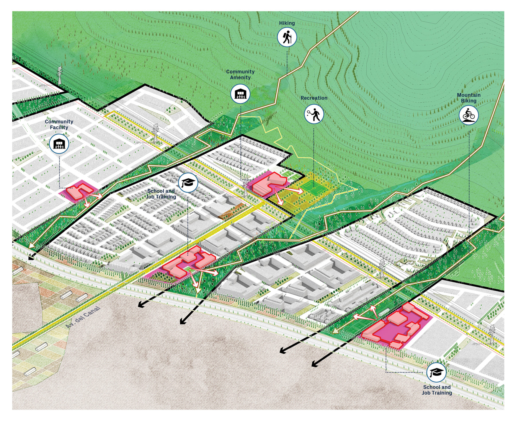 diagram neighborhood connection to surrounding area