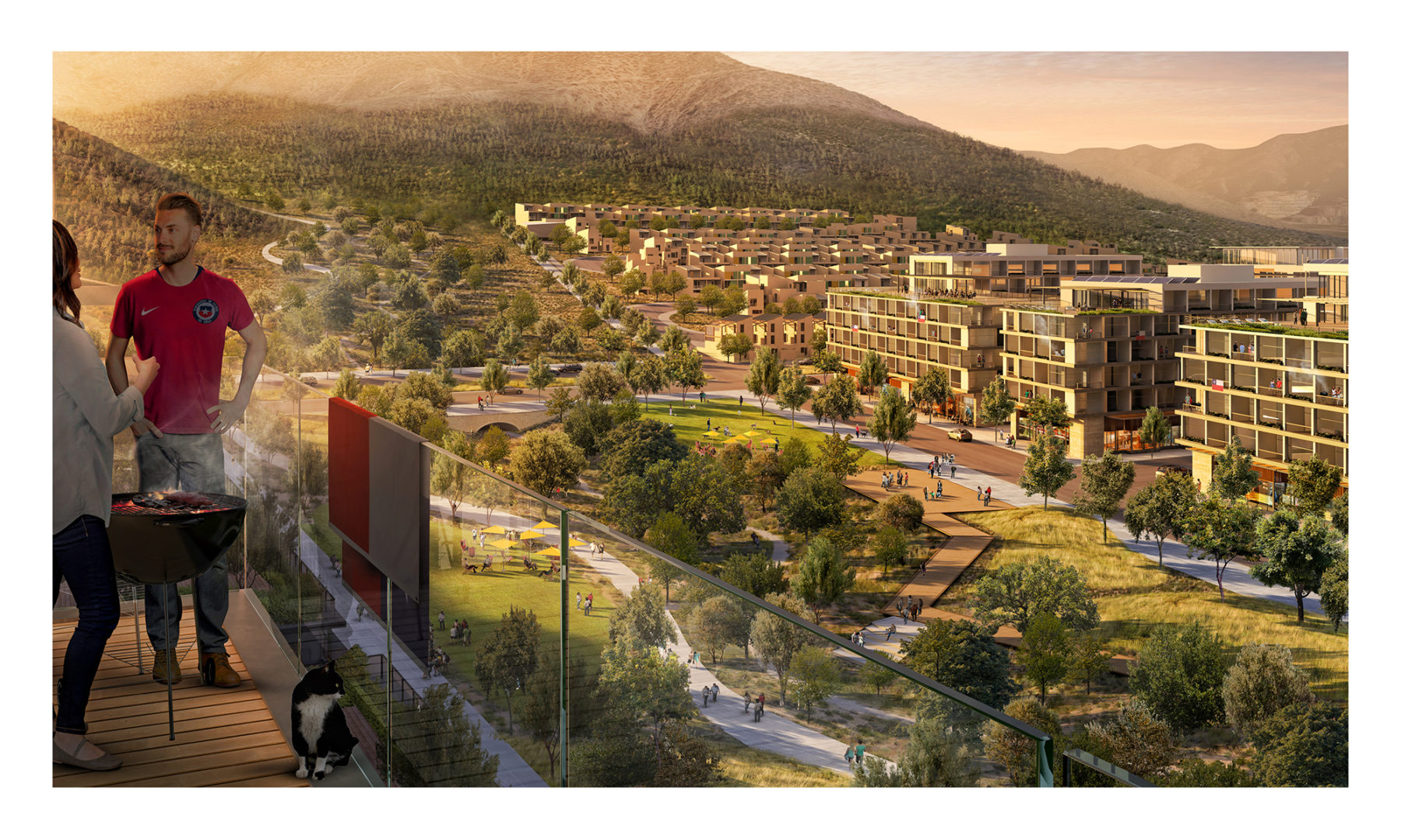 elevated rendering view of housing neighborhood