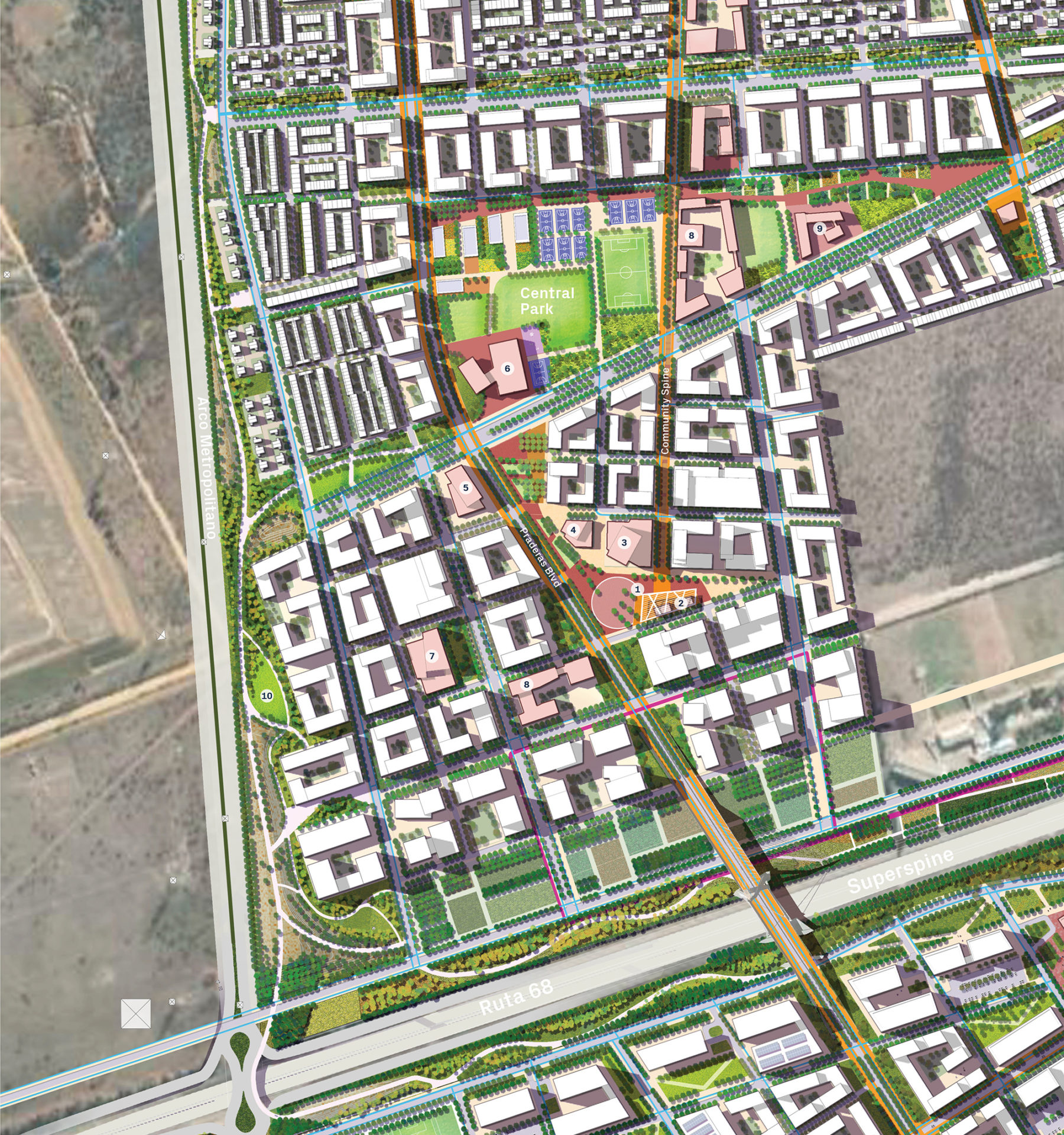 zoomed in neighborhood plan view