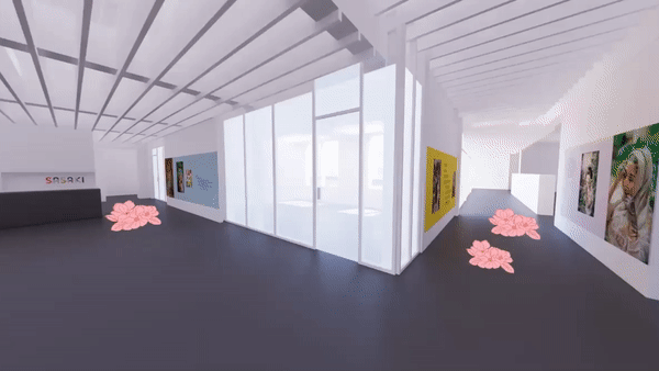 3d model of Sasaki's gallery showing the REFLECTED exhibit