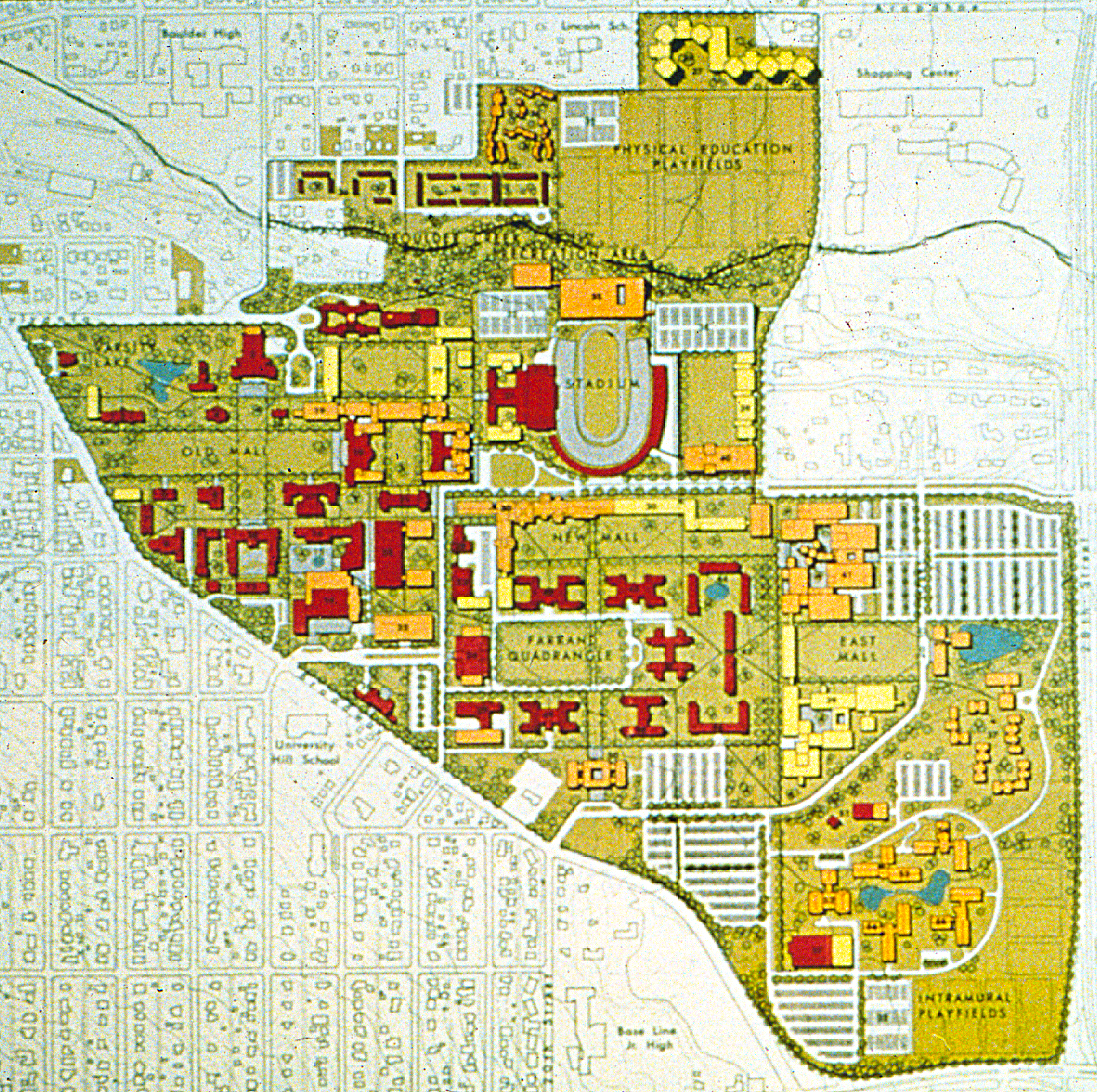 Color plan of the UC Boulder campus