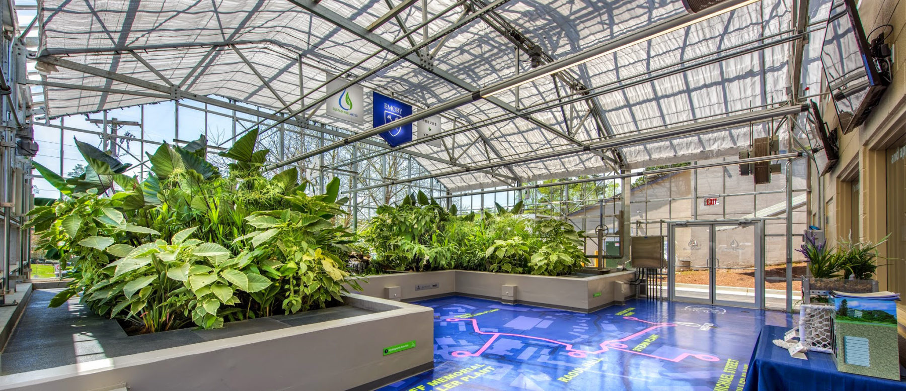 The Emory University WaterHub is an existing blackwater recycling system that reduces the campus’s potable water demand