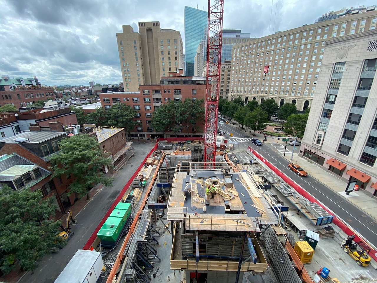 Construction site shown in neighborhood context