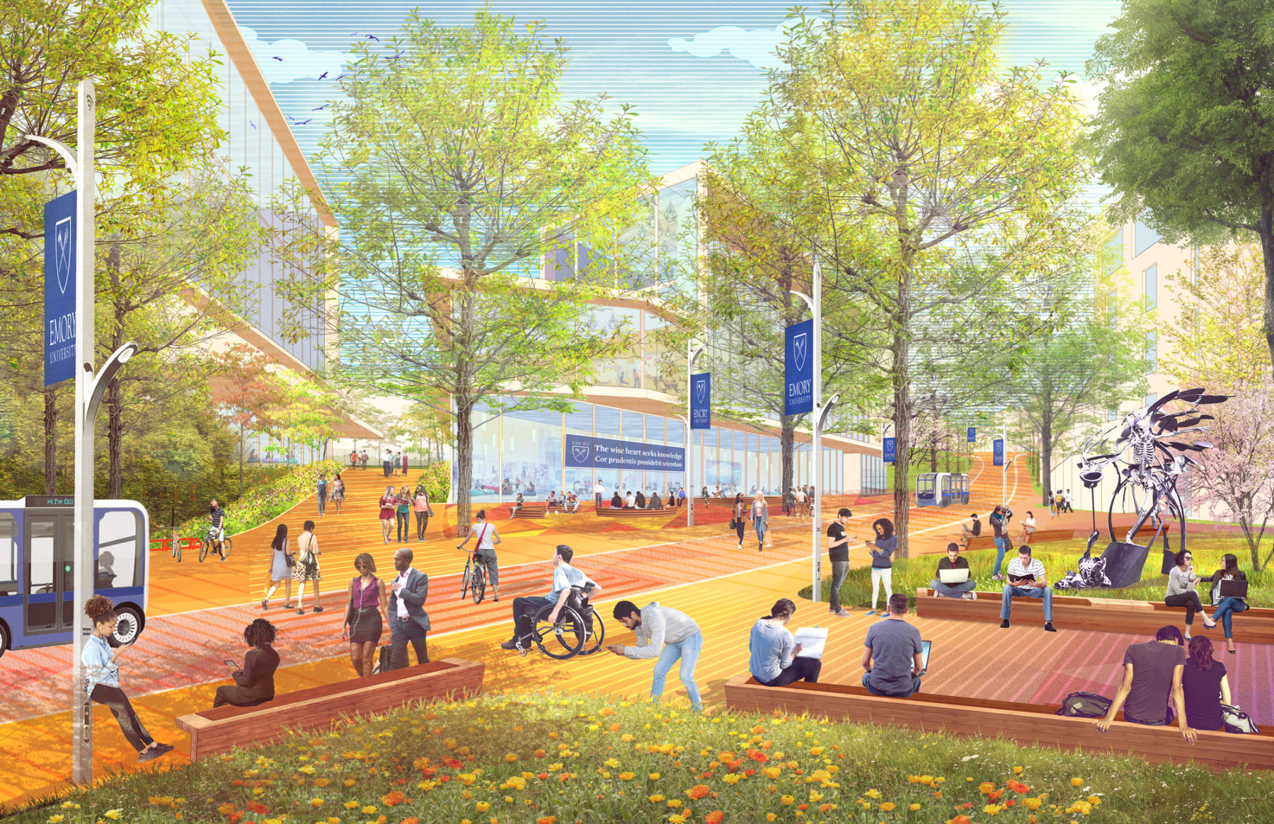 rendering of campus crossroads