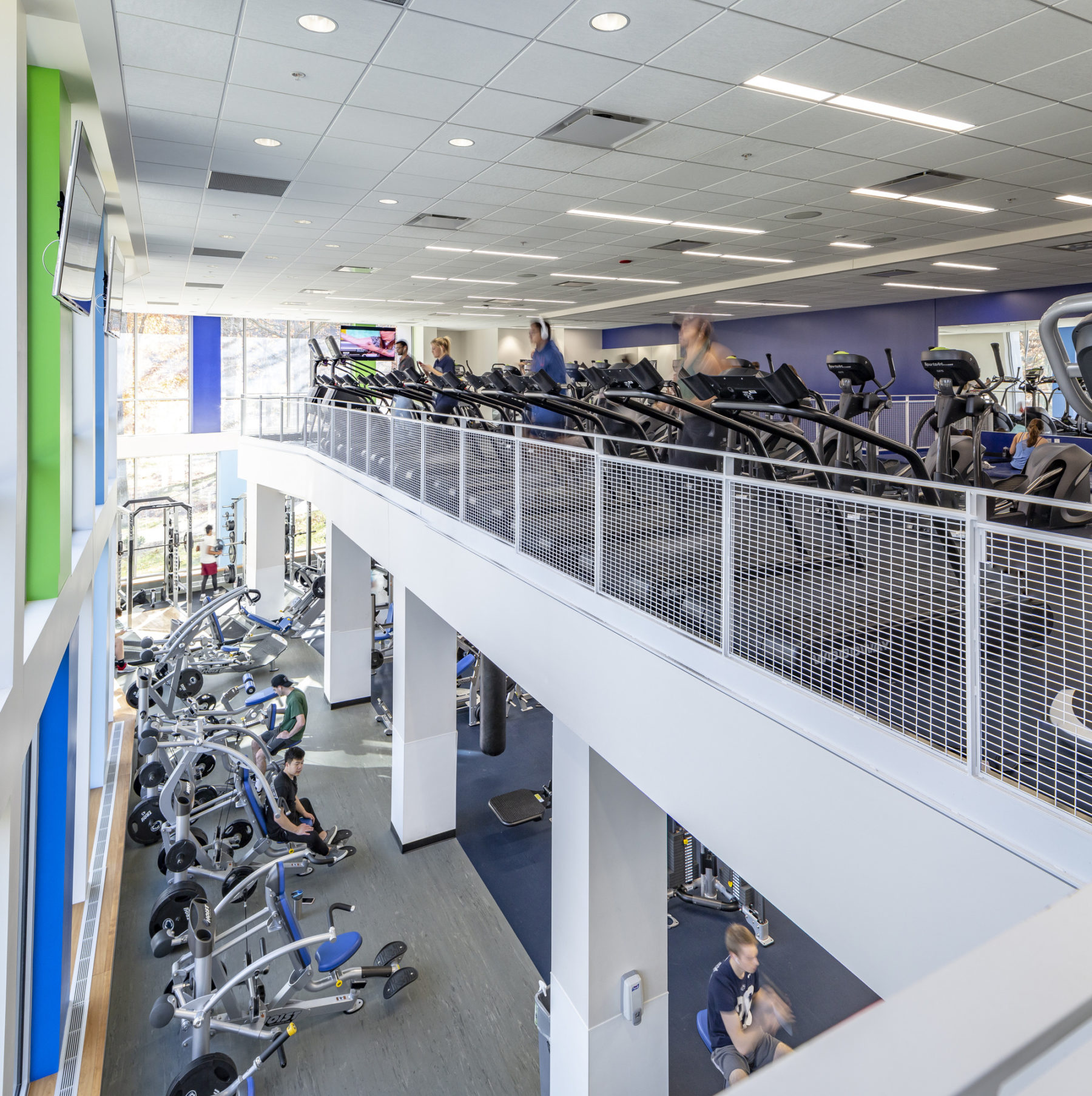 interior atrium within weight room fitness area
