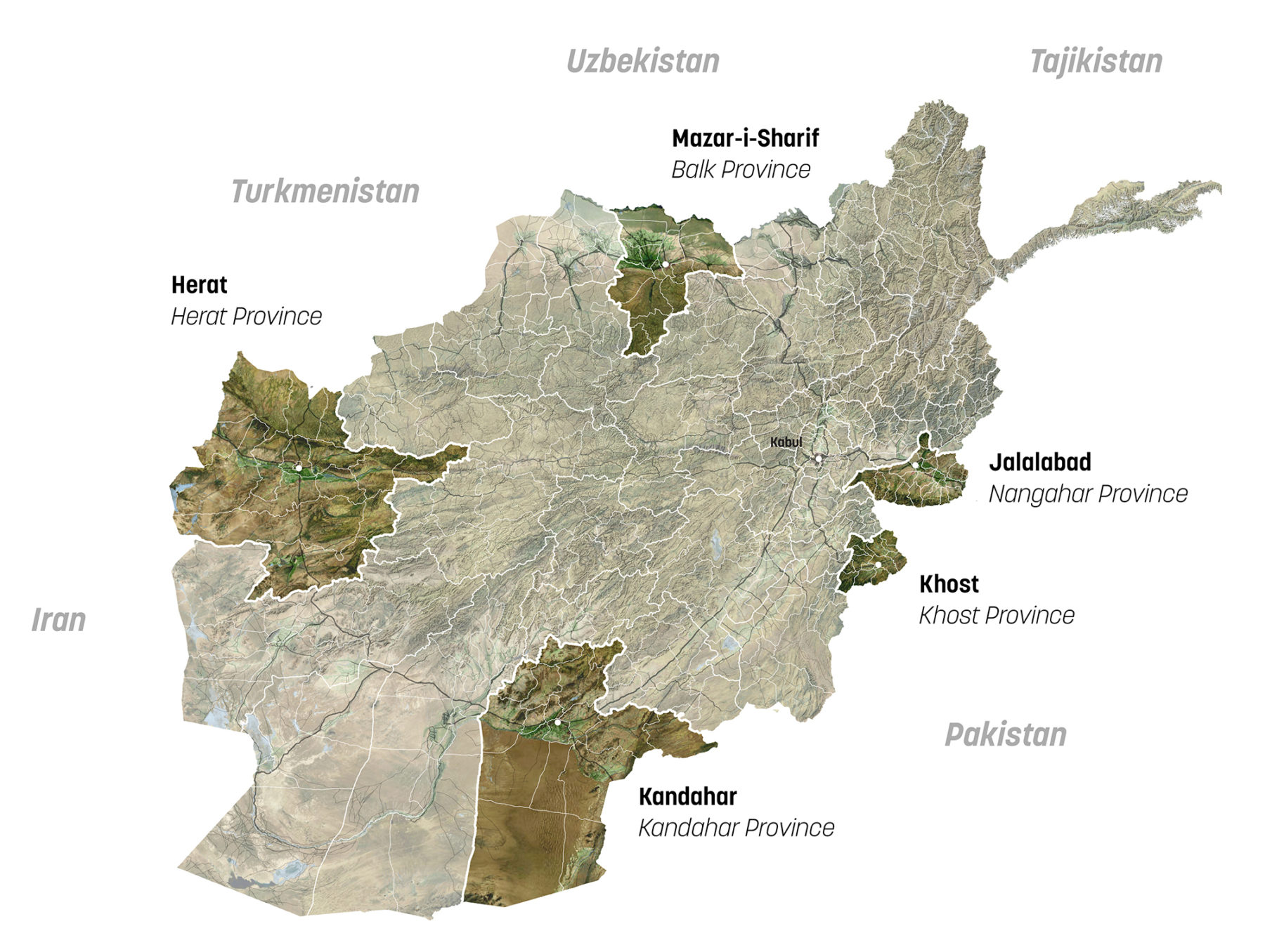 map of Afghanistan cities