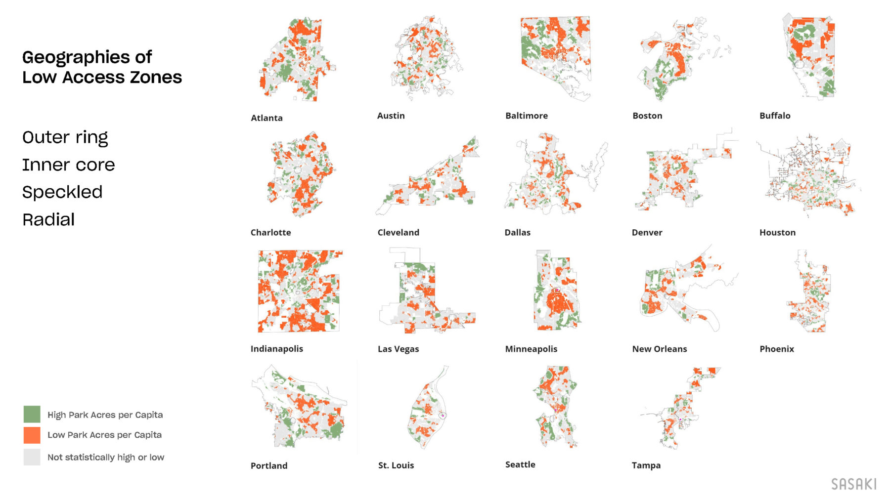 maps showing geographies of low access zones