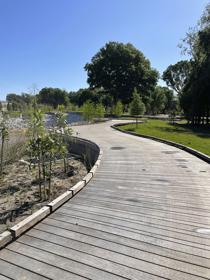 Photograph of boardwalk under construction