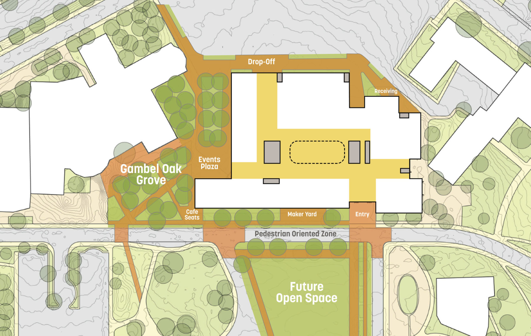 annotated site plan for design option 1