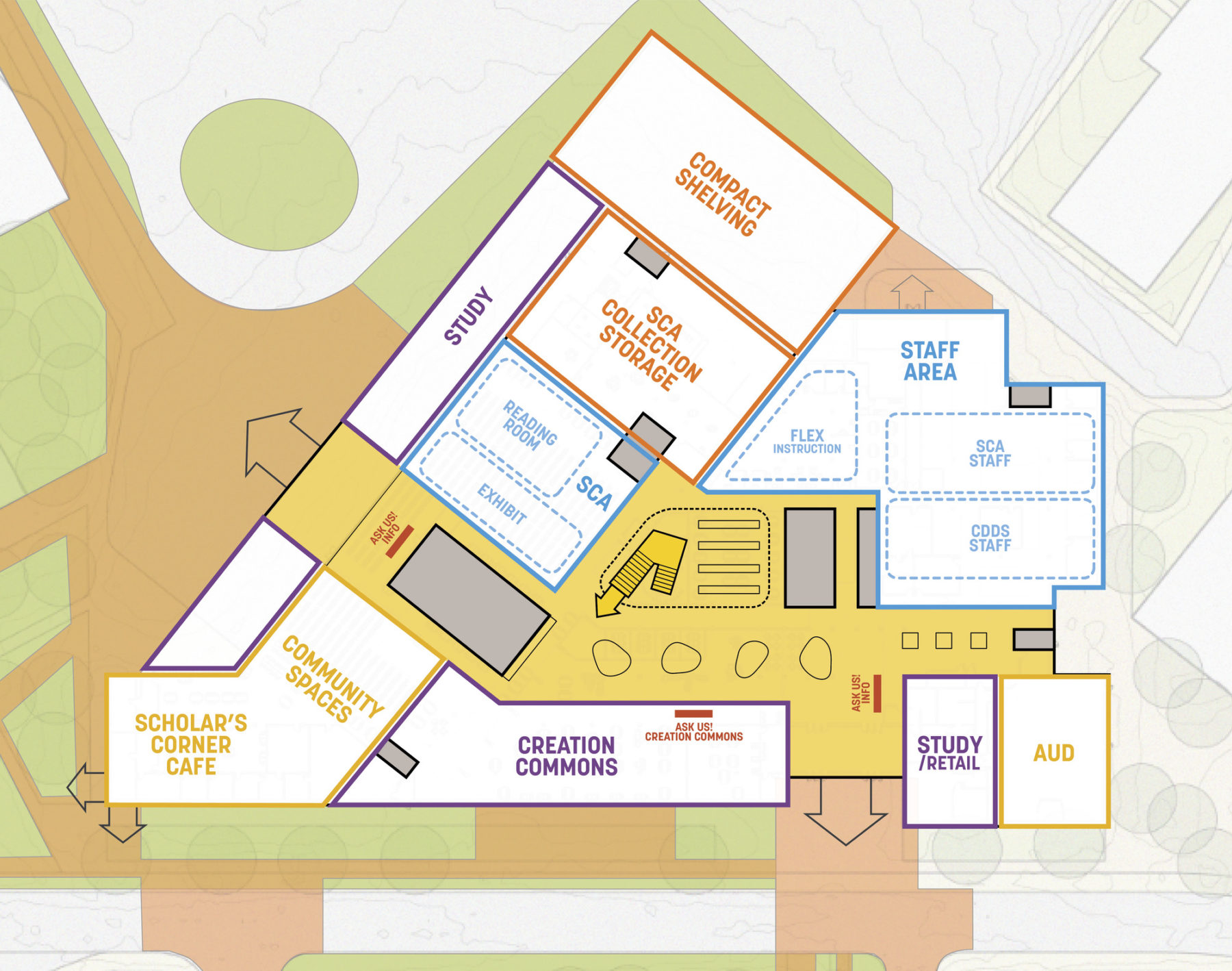 conceptual floor plan - level 1 option 2