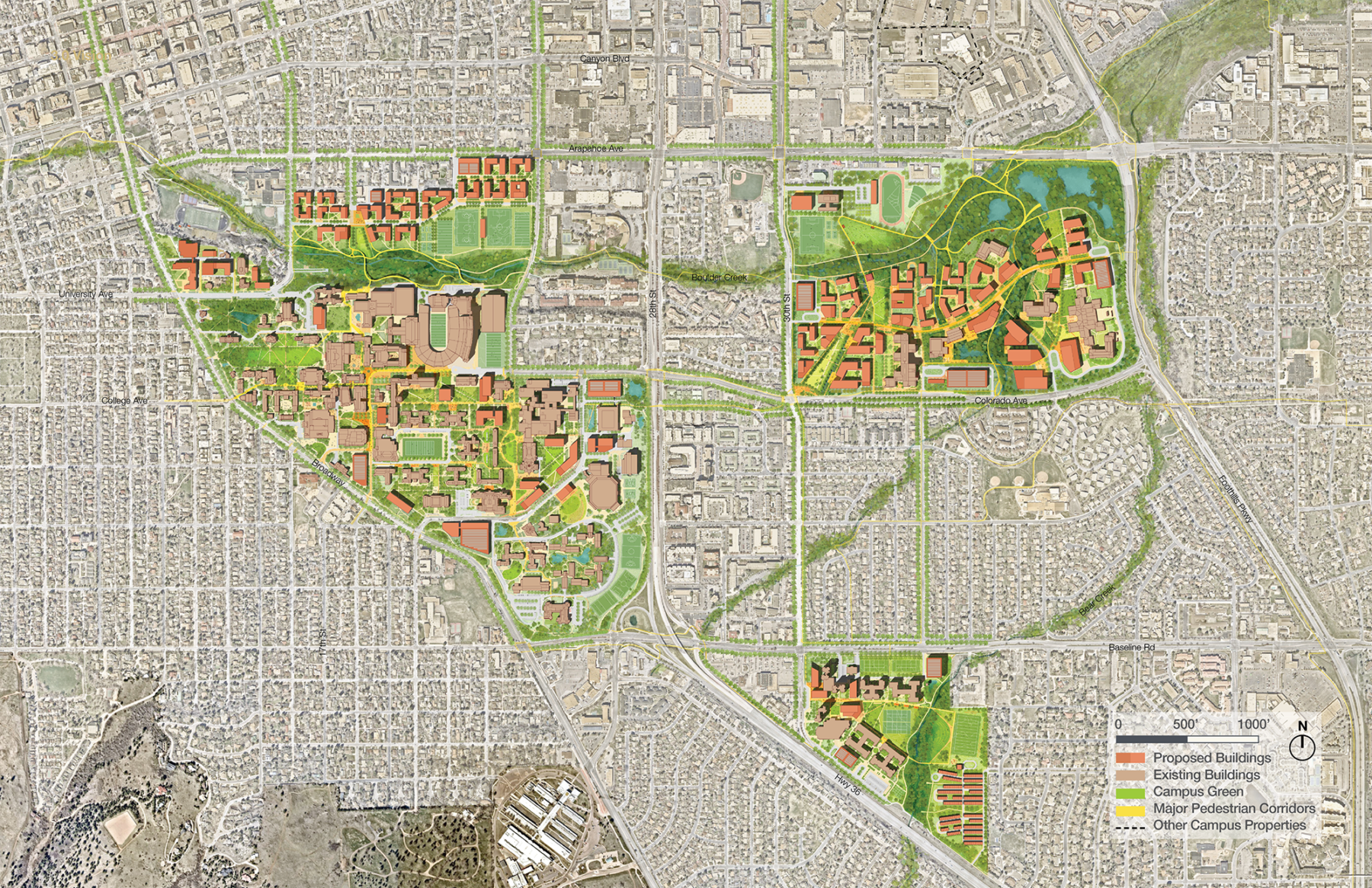 plan drawing of all campus districts