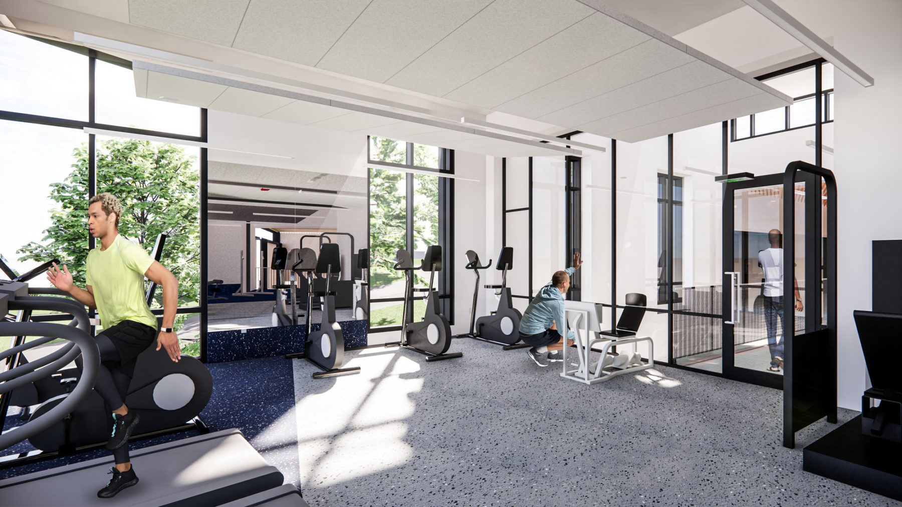 Interior rendering of weight room