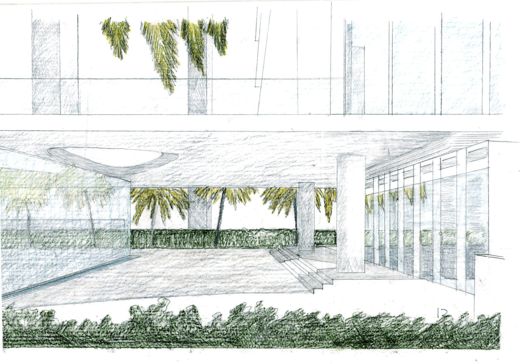 sketch of entry court