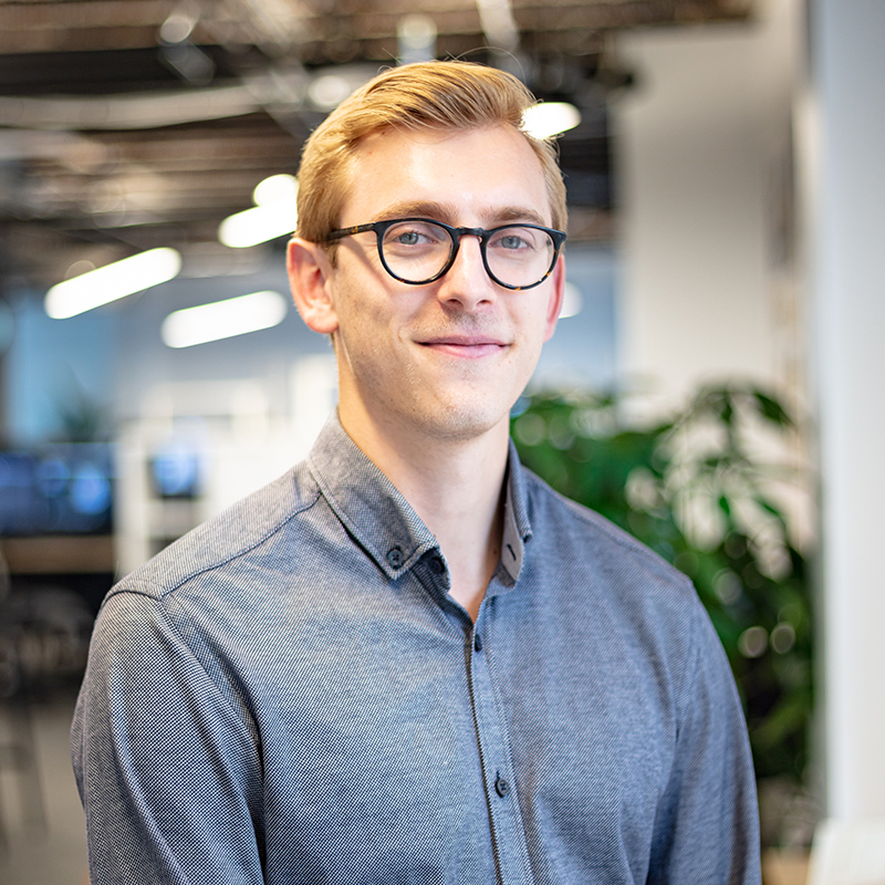 interior headshot within office space background