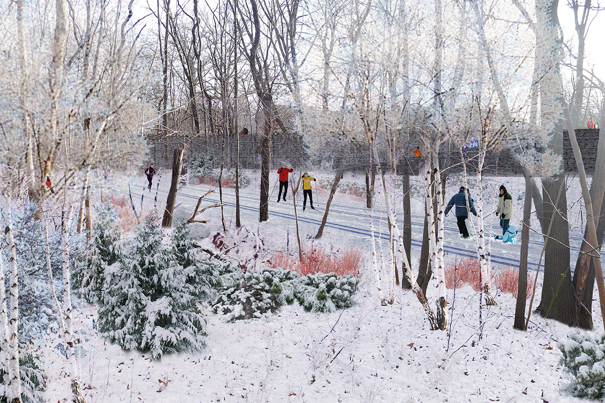winter rendering of site