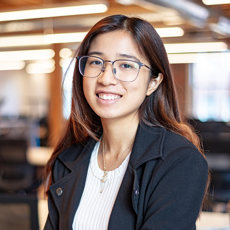 headshot in office space backdrop