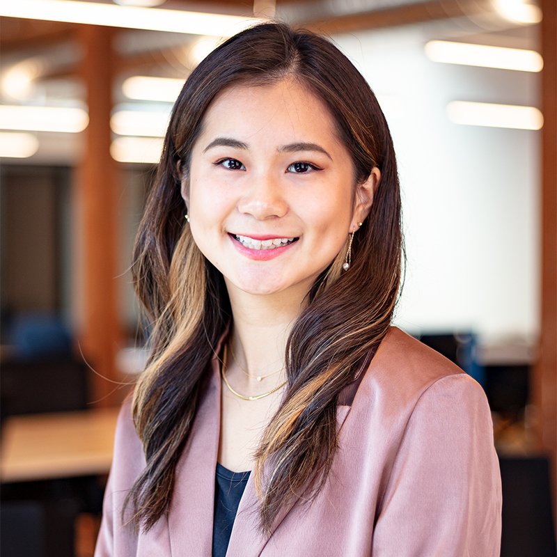 female interior headshot in office space