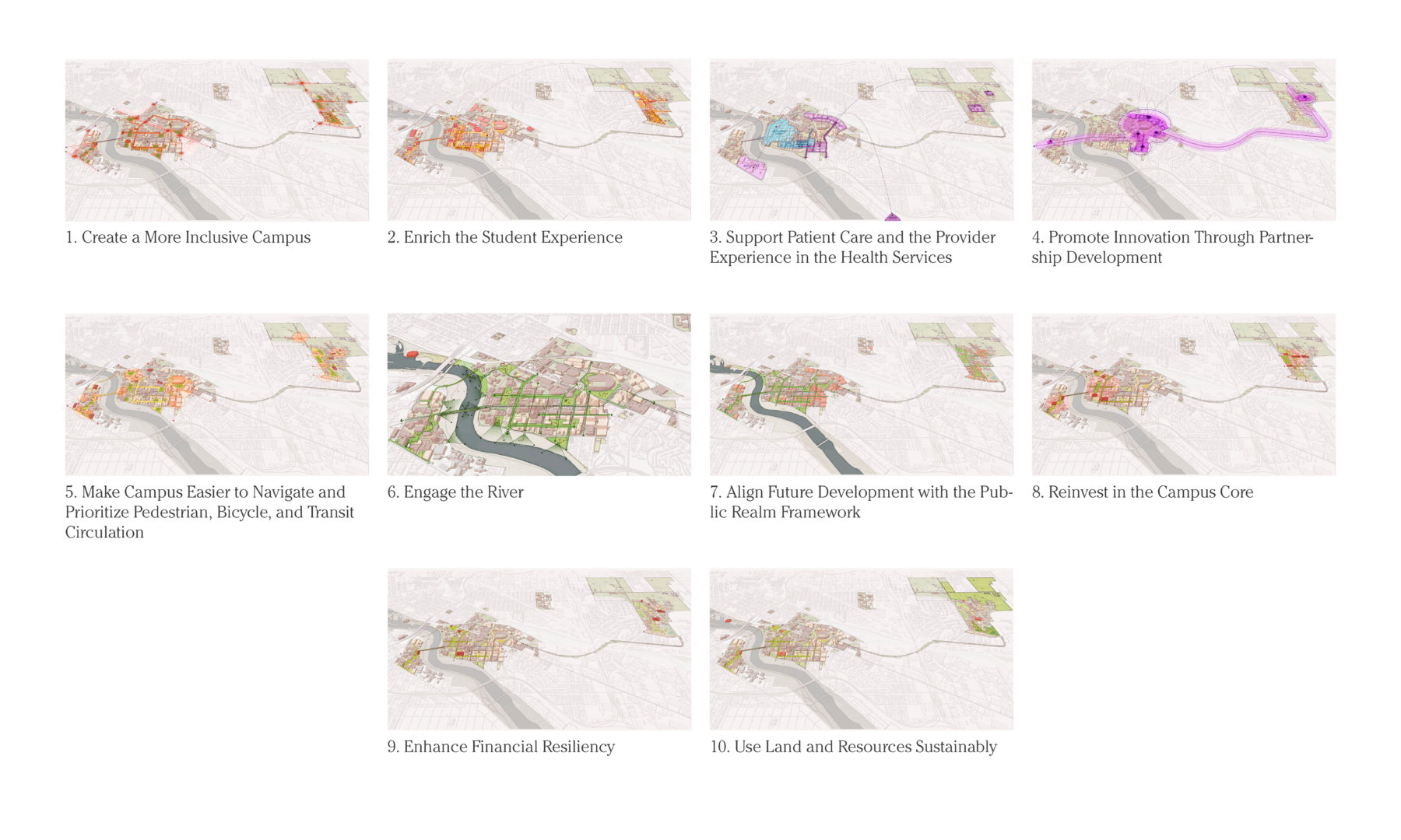 grid of ten aerial graphics representing the ten big ideas