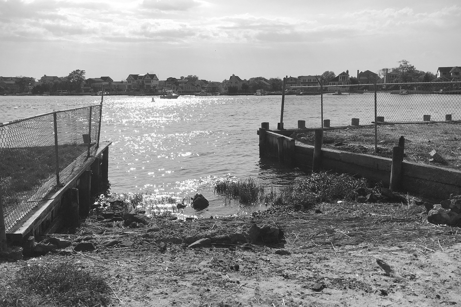 black and white shot of beach