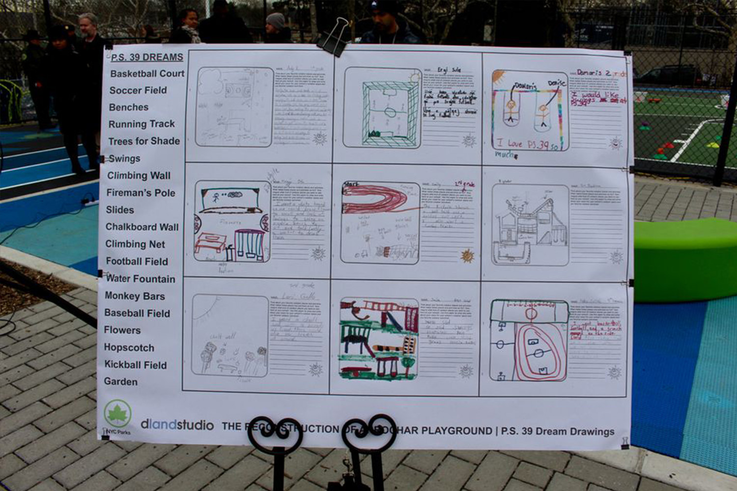 Community members' drawings of potential park layouts