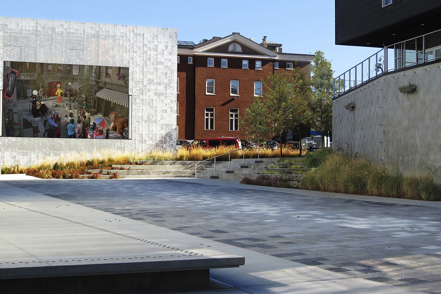 Photo of an open concrete plaza