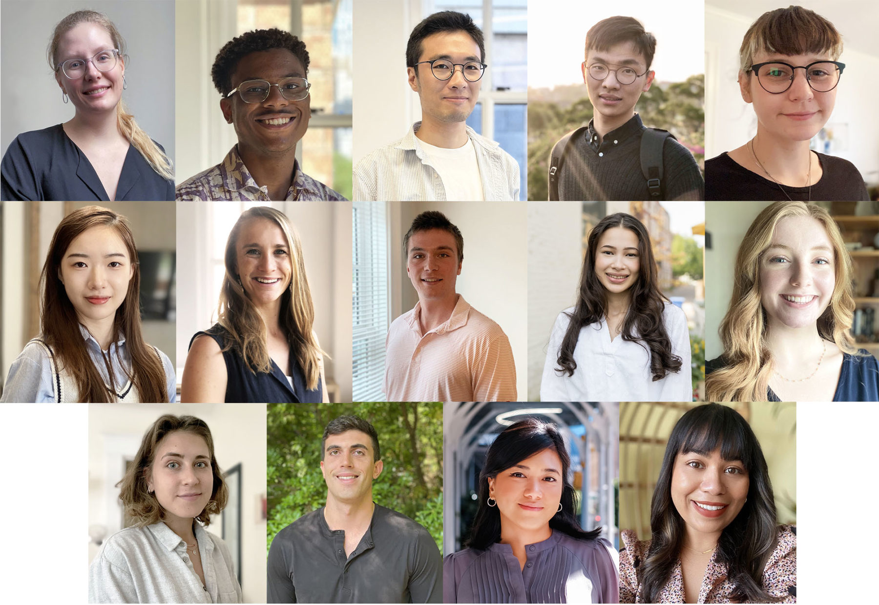 Grid layout of all interns' headshots