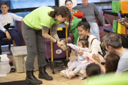 Photo of a child at the annual kid's holiday party