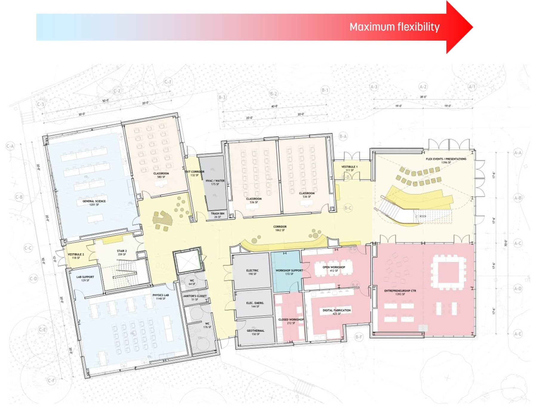 Floor Plan of Gunn School Tisch Center for Innovation and Active Citizenship