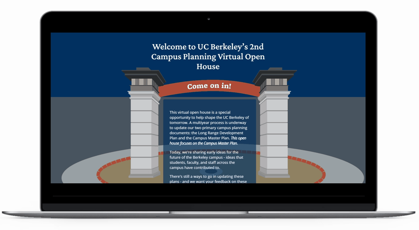 animated gif showing the Berkeley engagement website