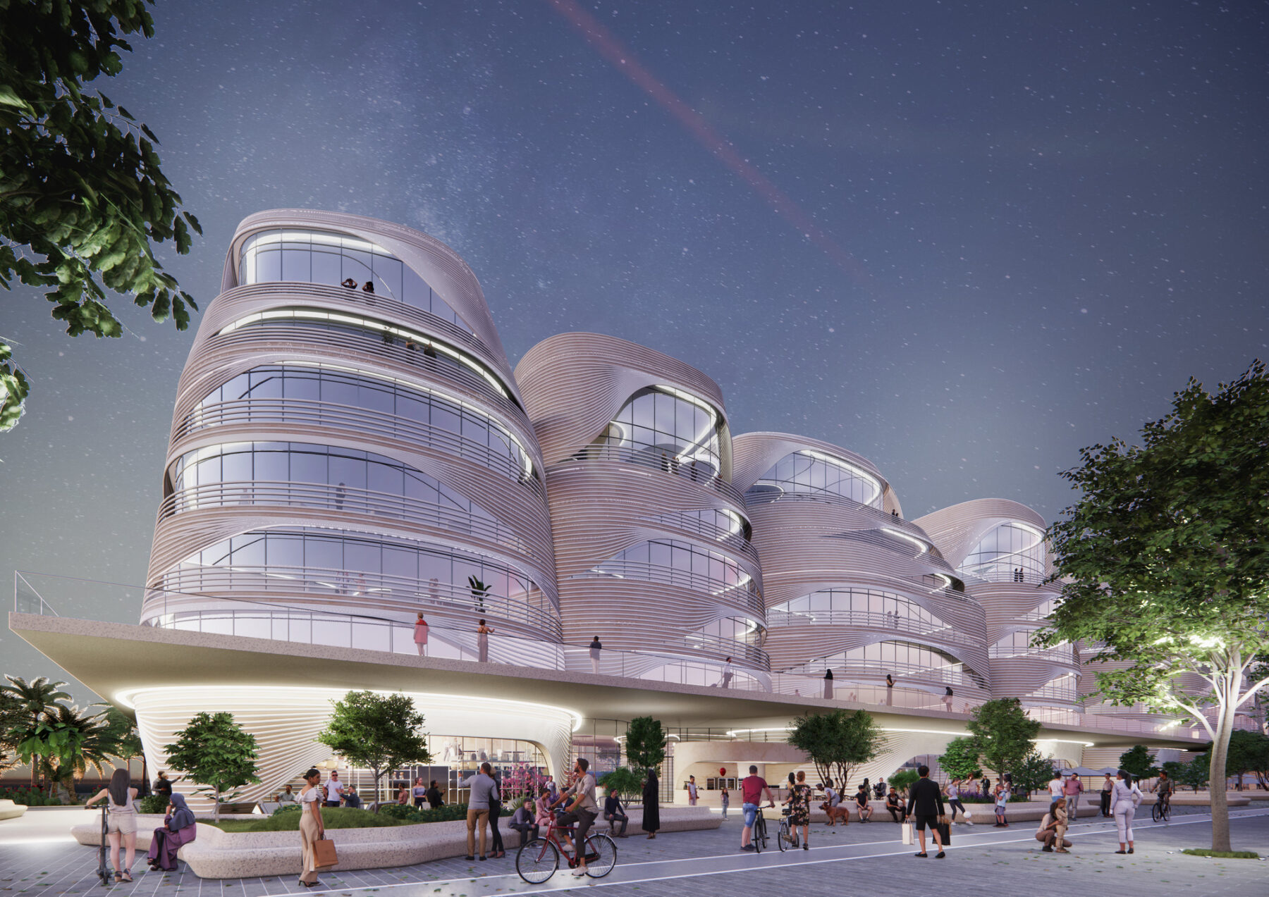 Rendering of competition entry for new housing development in Dubai
