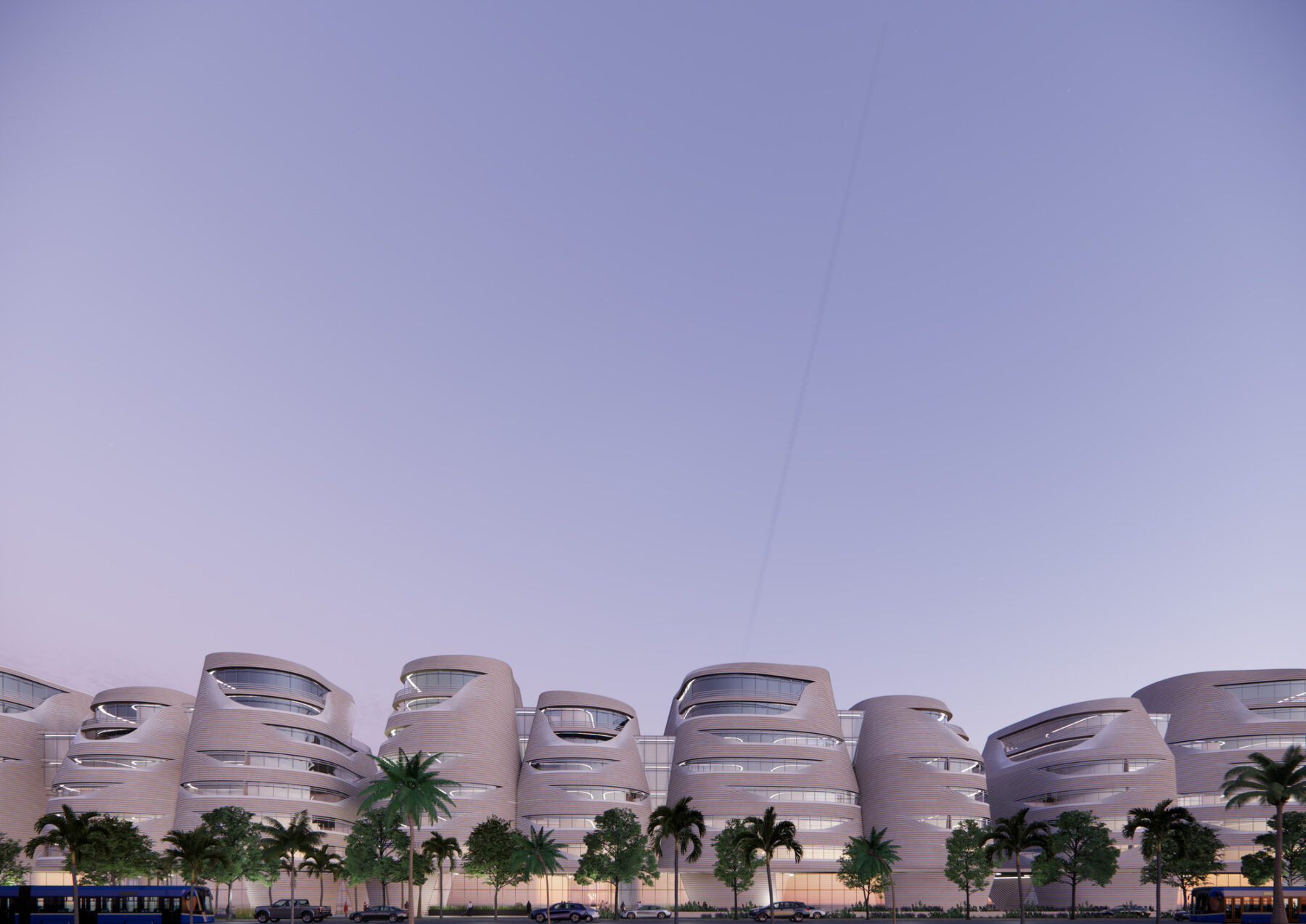 Rendering of competition entry for new housing development in Dubai