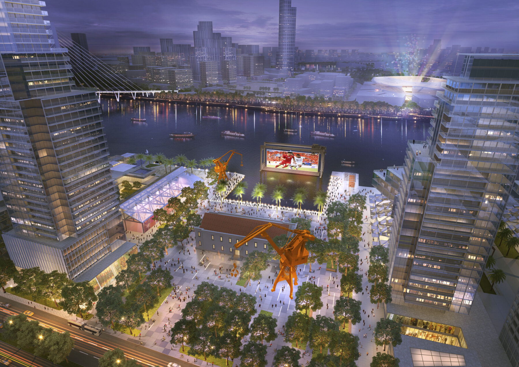 aerial rendering of Saigon Riverfront