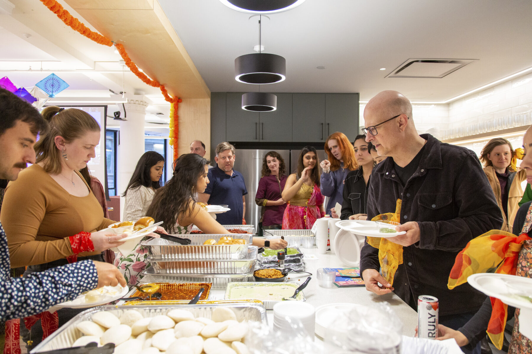 photo of people serving food