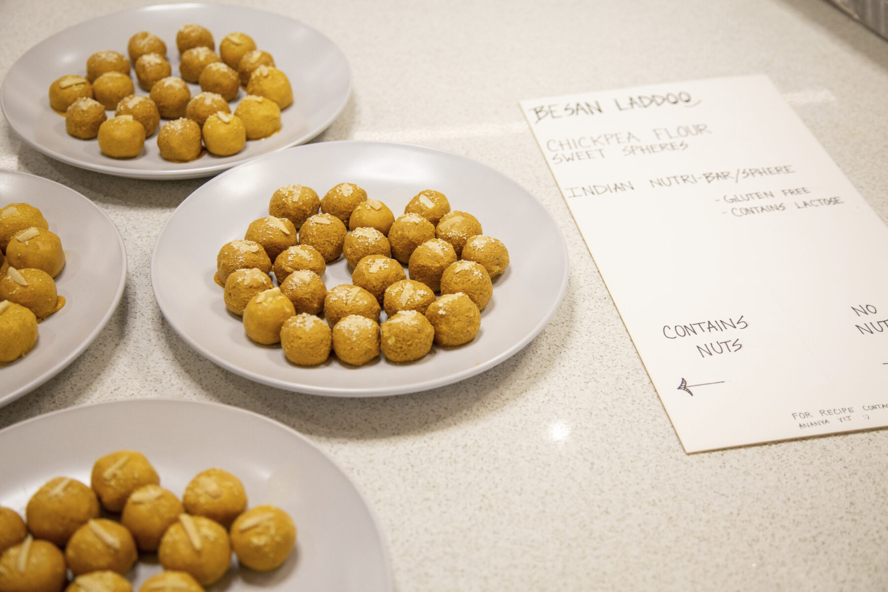 close-up photo of laddoo on a plate