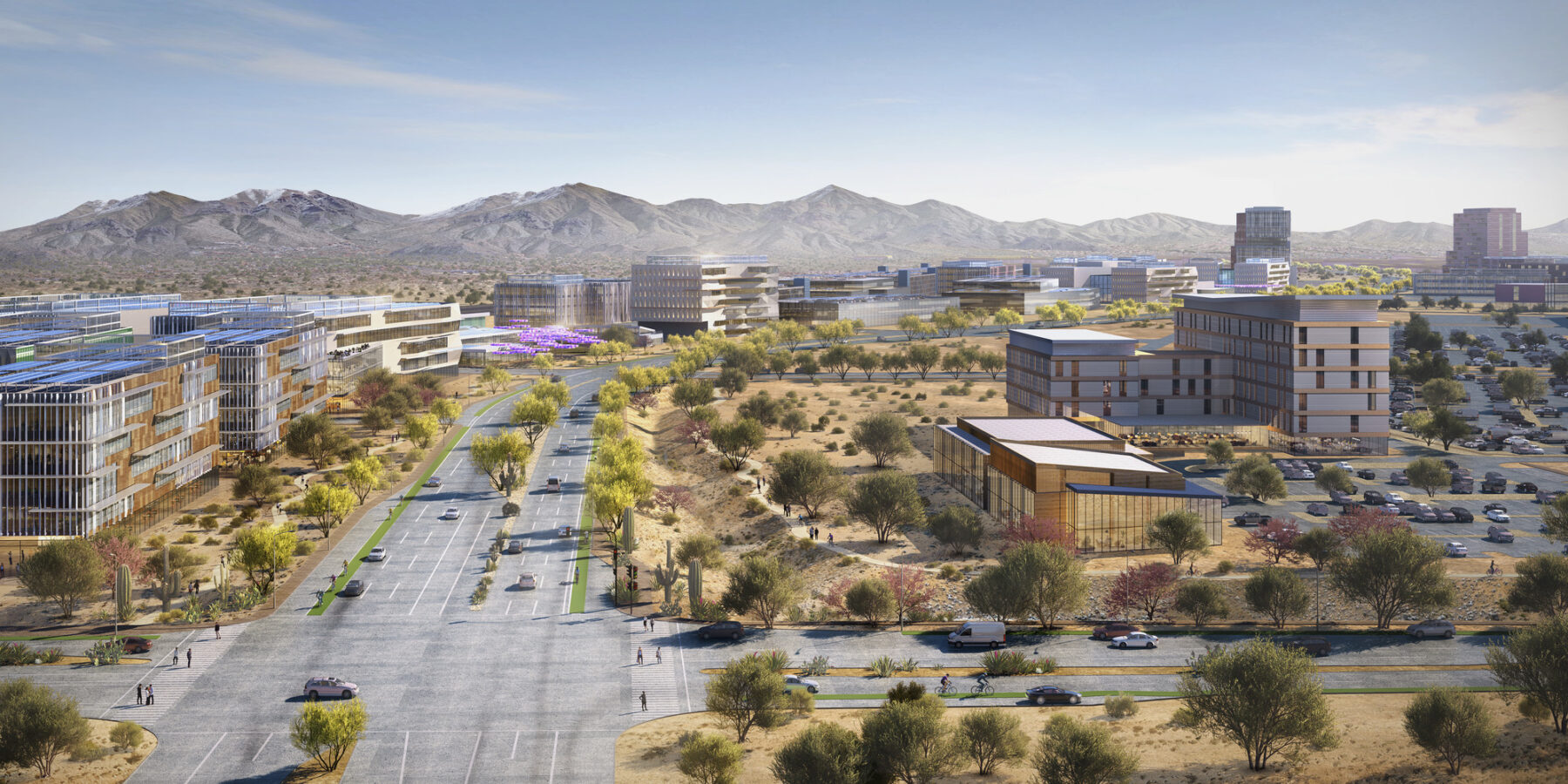 Rendering of aerial view of Mayo Clinic Discovery Oasis