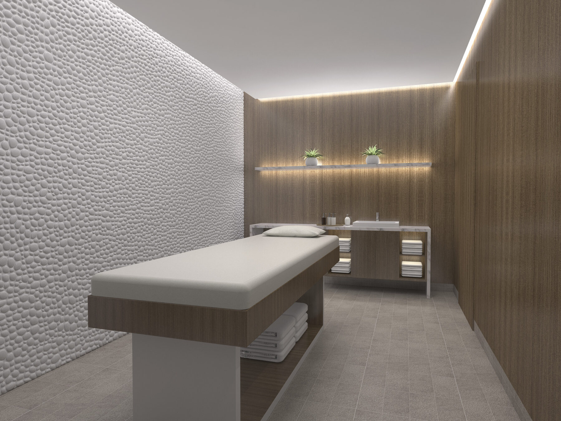 Rendering of spa amenities