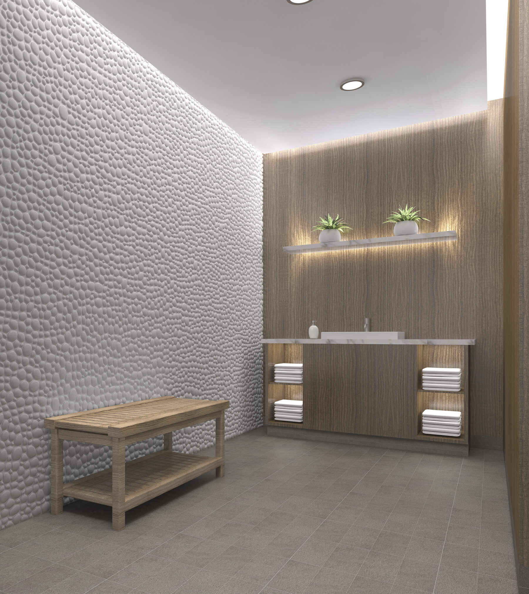 Rendering of spa amenities