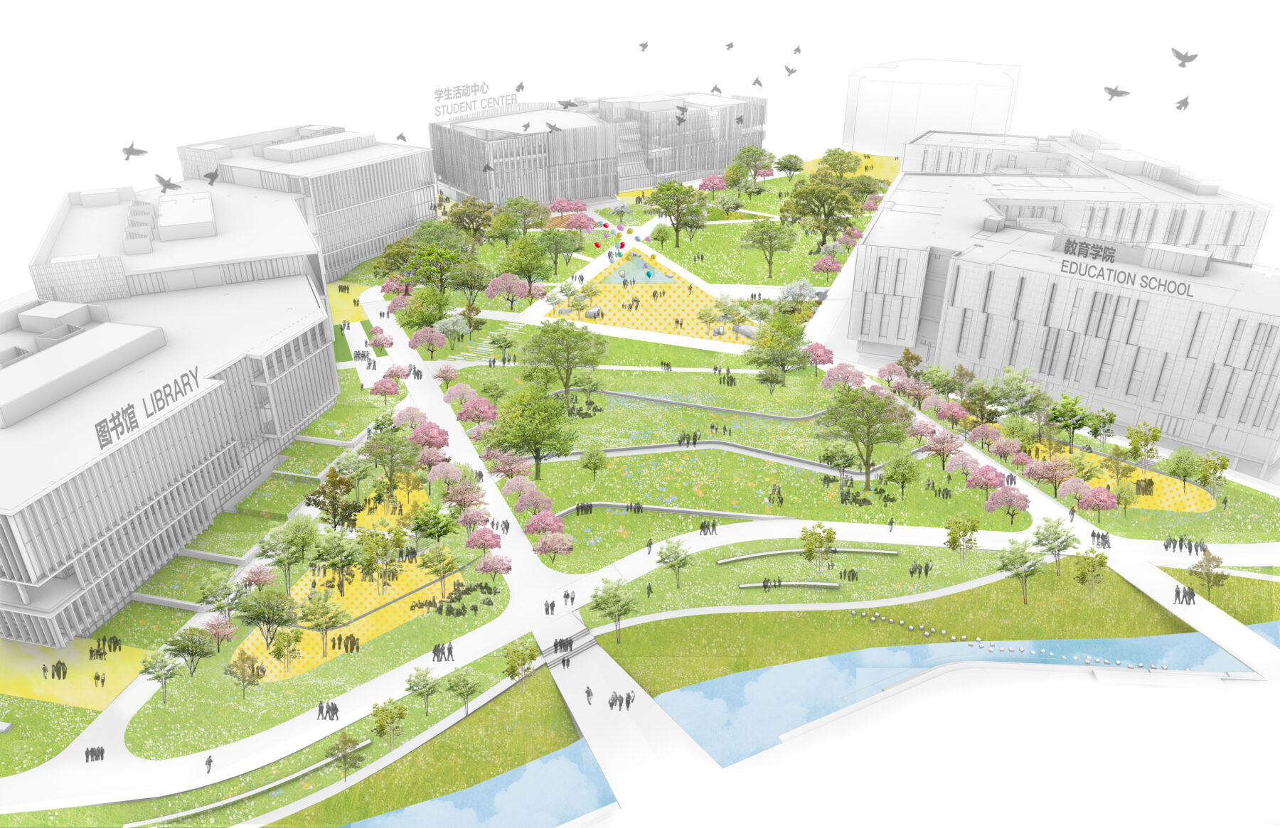 illustrative plan of campus core landscape